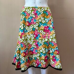 Sara Jane ALine Flared Patchwork Green Pink Blue Black Lace Hem Boho Women 8